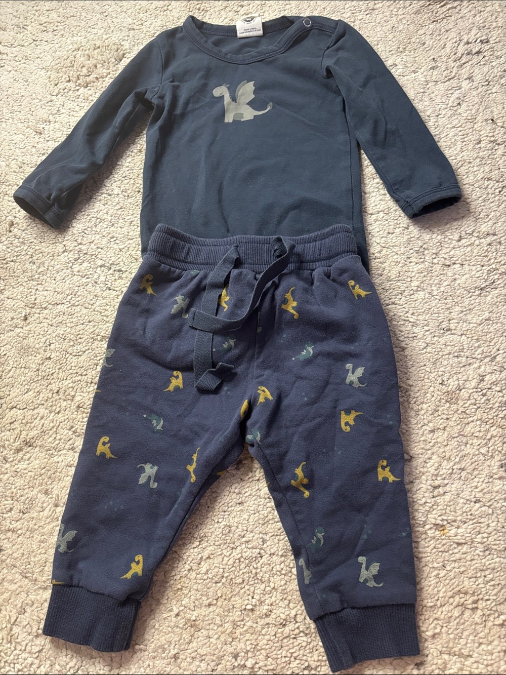 Musli Navy  Dragon Print Onesie& Joggers 3-6m